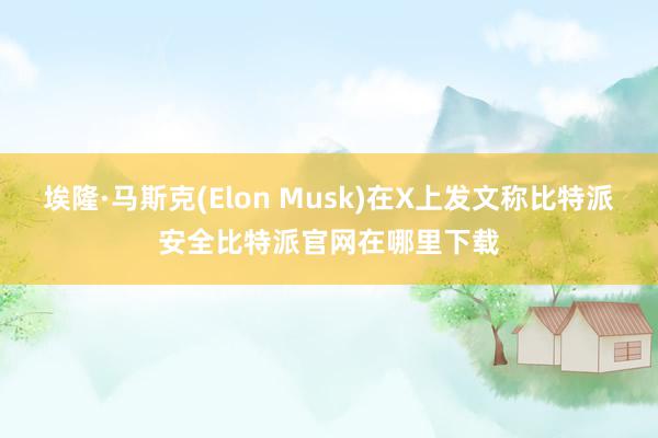 埃隆·马斯克(Elon Musk)在X上发文称比特派安全比特派官网在哪里下载