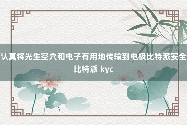 认真将光生空穴和电子有用地传输到电极比特派安全比特派 kyc