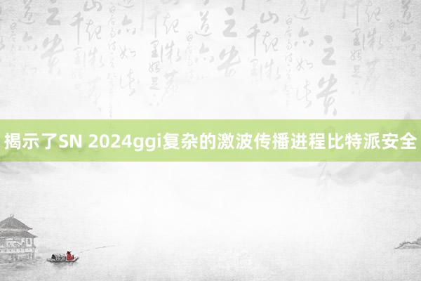 揭示了SN 2024ggi复杂的激波传播进程比特派安全