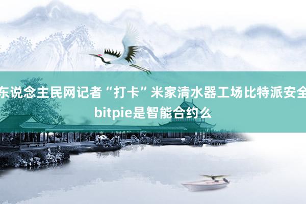 东说念主民网记者“打卡”米家清水器工场比特派安全bitpie是智能合约么