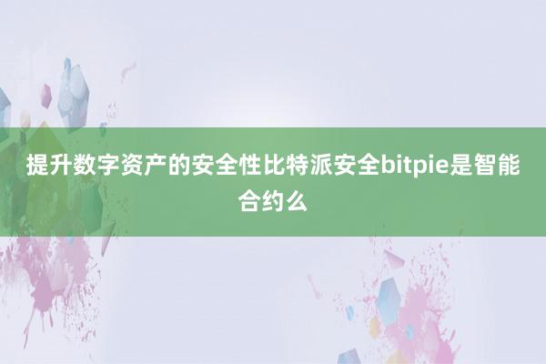 提升数字资产的安全性比特派安全bitpie是智能合约么