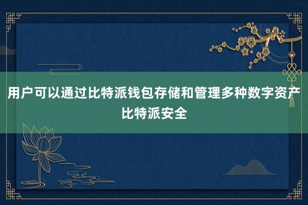 用户可以通过比特派钱包存储和管理多种数字资产比特派安全