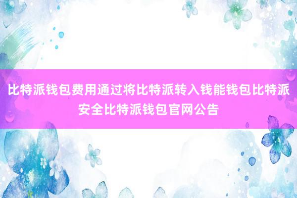 比特派钱包费用通过将比特派转入钱能钱包比特派安全比特派钱包官网公告