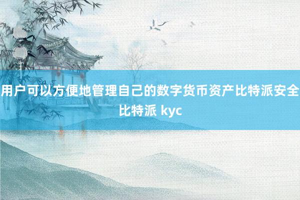 用户可以方便地管理自己的数字货币资产比特派安全比特派 kyc