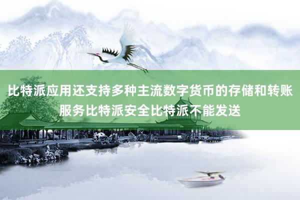 比特派应用还支持多种主流数字货币的存储和转账服务比特派安全比特派不能发送