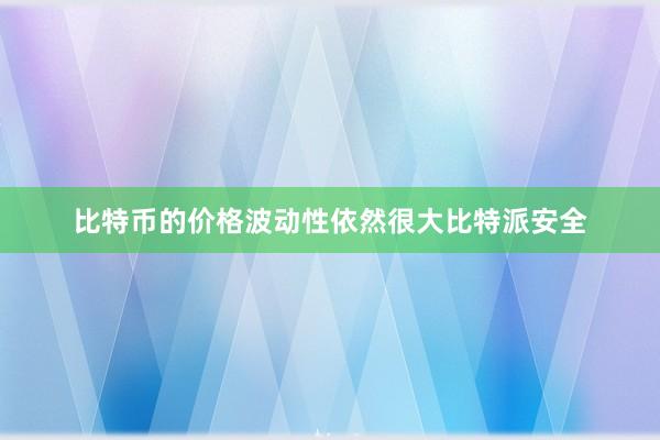 比特币的价格波动性依然很大比特派安全