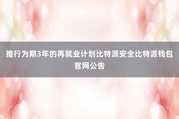 推行为期3年的再就业计划比特派安全比特派钱包官网公告