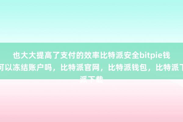 也大大提高了支付的效率比特派安全bitpie钱包可以冻结账户吗，比特派官网，比特派钱包，比特派下载