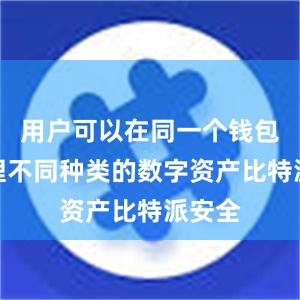 用户可以在同一个钱包中管理不同种类的数字资产比特派安全