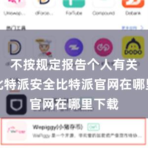 不按规定报告个人有关事项比特派安全比特派官网在哪里下载