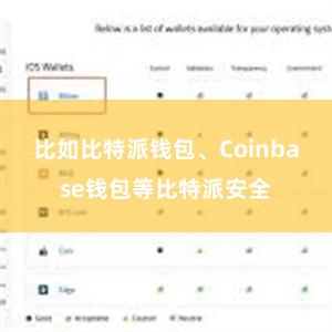 比如比特派钱包、Coinbase钱包等比特派安全